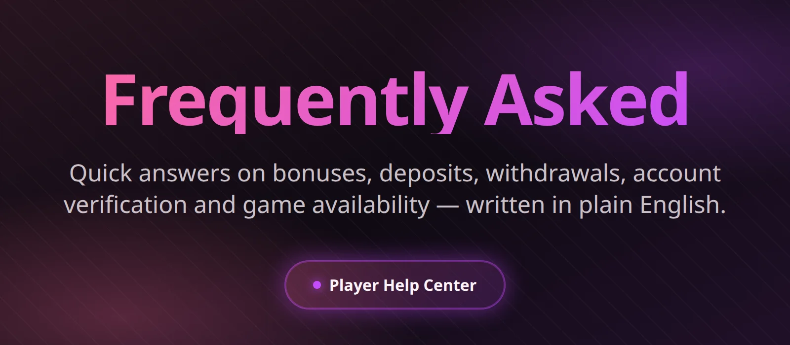 Magius Casino FAQ overview