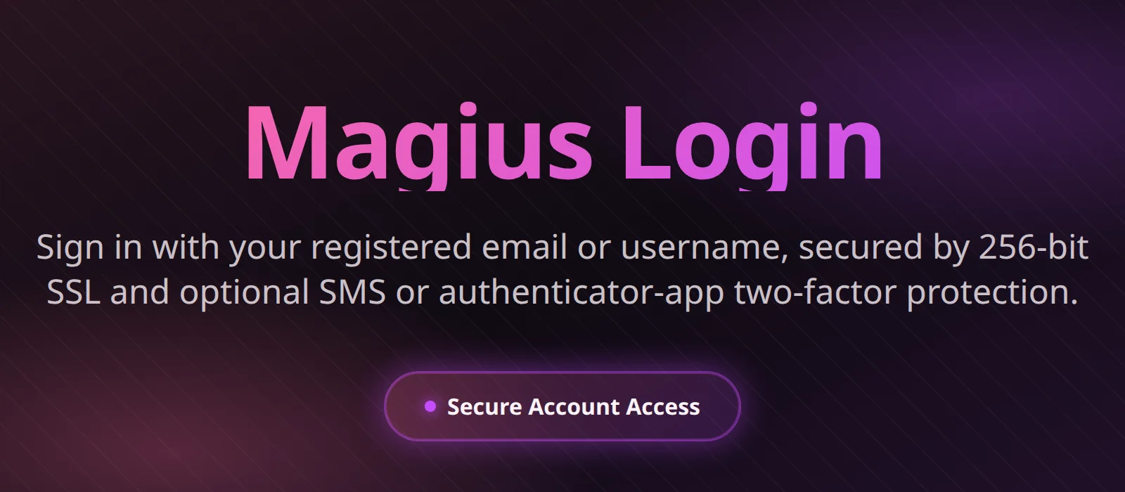 Magius Login Interface
